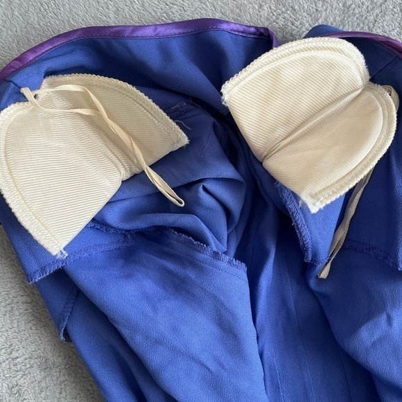 Vintage 90s purple front pleated midi dress size12 - Picture 5 of 12